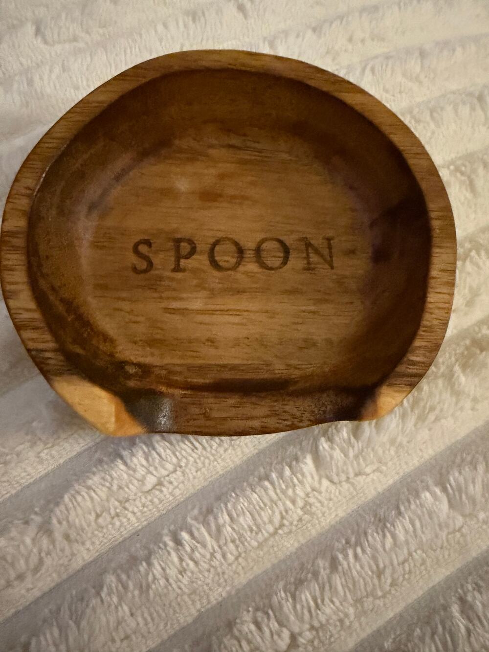 Hearth & Hand Magnolia Acacia Wood Spoon Rest Engraved Kitchen Farmhouse